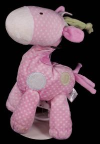 Carters Just One Year JOY Giraffe Pink Musical Crib Pull Lovey Baby Plush